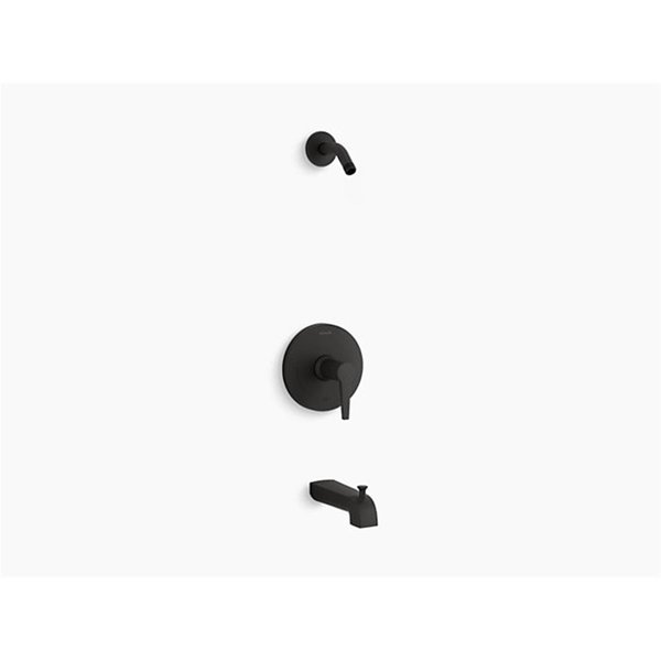 Kohler Kohler K-TLS97074-4-BL Pitch Rite-Temp Bath & Shower Trim Set; Matte Black K-TLS97074-4-BL